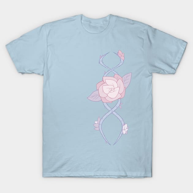 Pastel Rose Vine T-Shirt by miniyuna